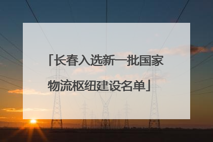 长春入选新一批国家物流枢纽建设名单